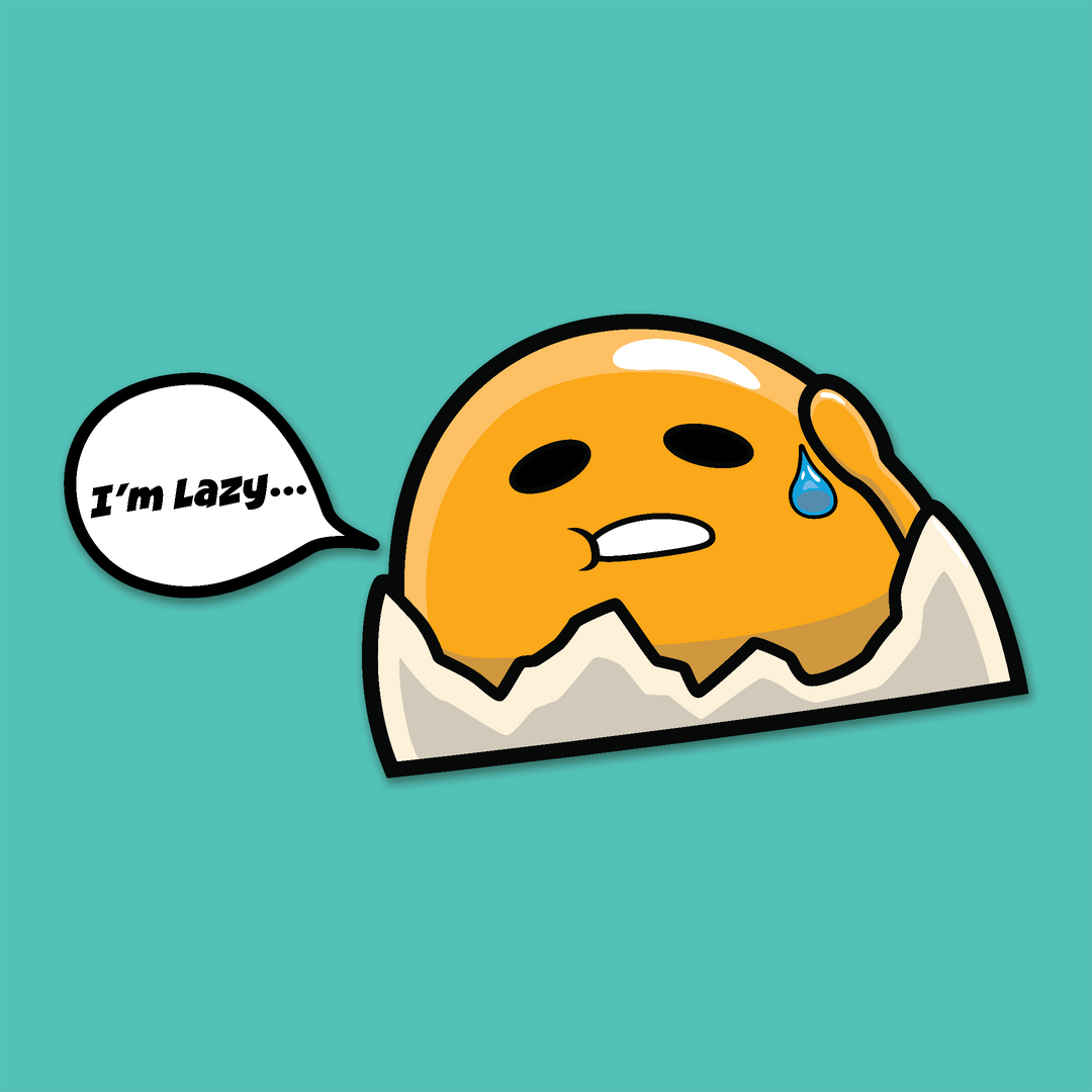 Lazy Egg Peeker Sticker