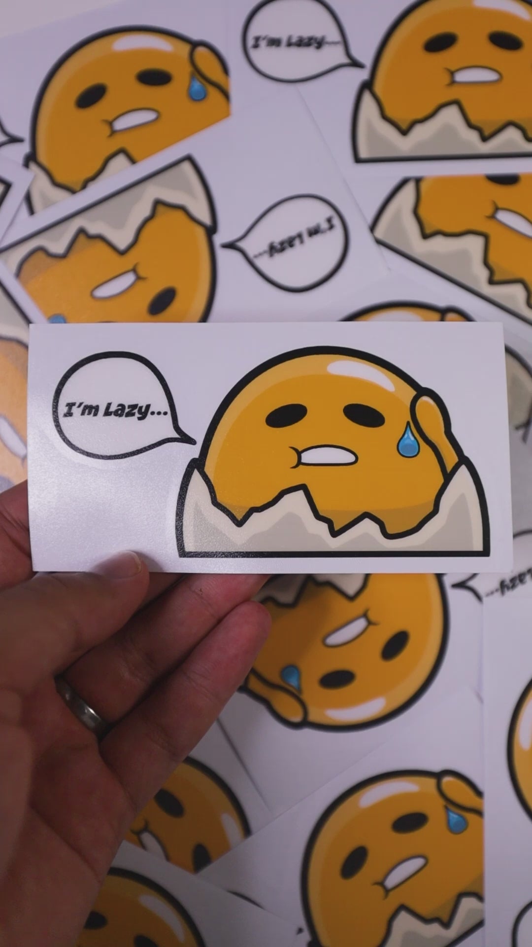 Lazy Egg Peeker Sticker